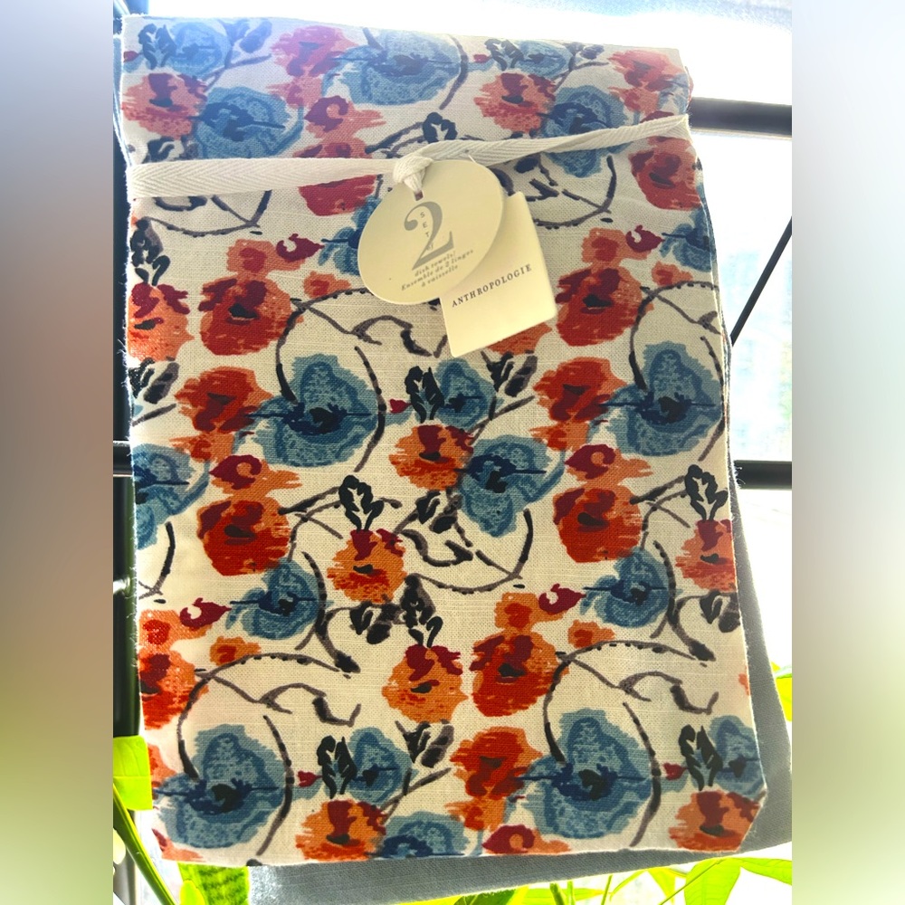 NWT Anthropologie Floral Kitchen Towels
